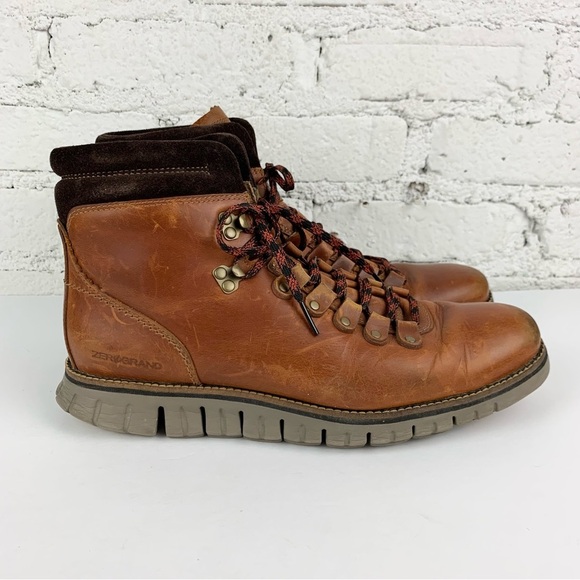 Cole Haan Zerogrand Waterproof Hiker Boots Brown Leather Lace Up 9 - Picture 6 of 13